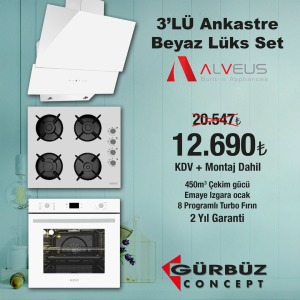 ALVEUS BEYAZ TURBO FIRINLI SET