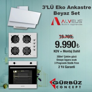 ALVEUS EKO ANKASTRE BEYAZ SET