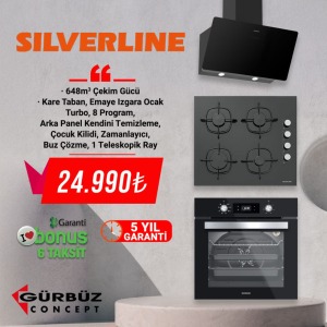 SILVERLINE LÜX SİYAH ANKASTRE SET