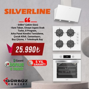 SILVERLINE LÜKS BEYAZ ANKASTRE SET