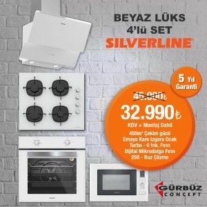 SILVERLINE BEYAZ LÜKS 4LÜ SET