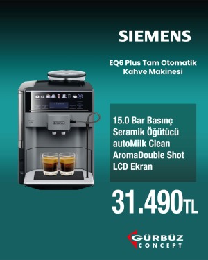 SIEMENS TE651209RW Tam Otomatik Kahve Makinesi EQ6 plus s100 Elmas titanyum metalik, Su Tankı