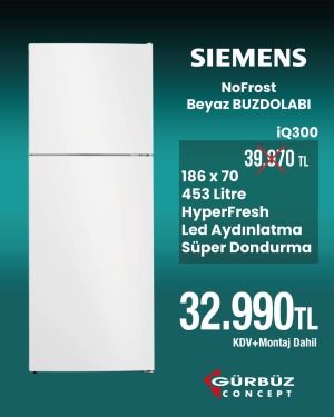 Siemens KD55NNWE0N iQ300 Üstten Donduruculu noFrost Beyaz Buzdolabı