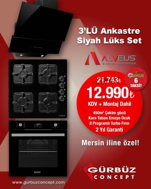 Alveus Siyah Turbo Fırınlı Set