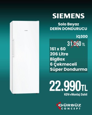 Siemens GS29VVWE0N iQ300 Solo Derin Dondurucu