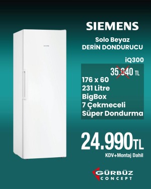 Siemens GS33VVWE0N iQ300 Solo Derin Dondurucu