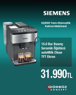 Siemens TP517R03 Tam Otomatik Kahve Makinesi EQ500 classic Paslanmaz çelik, Siyah