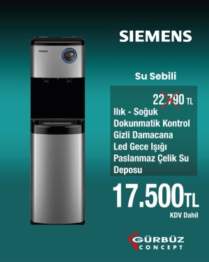 SIEMENS DW15702 Su Sebili Siyah-Inox