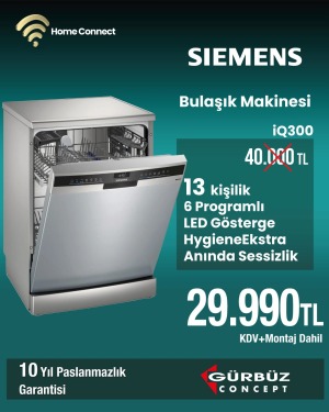 Siemens SN23II62KT iQ300 Solo 60cm Inox Bulaşık Makinesi