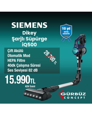 Siemens VSM120XXL Şarjlı Süpürge iQ500 Mavi