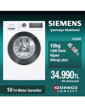 Siemens WG52A203TR iQ300 10KG 1200 Devir Beyaz Çamaşır Makinesi